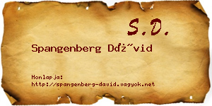 Spangenberg Dávid névjegykártya